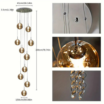 SUSPENSION CASCADE EN VERRE